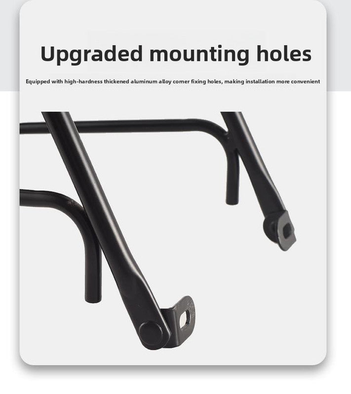 Aluminium Alloy Bicycle Front Rack Carrier Heavy Duty Fork Mount Cargo Shelf for MTB Mountain Bike Disc and V-Brake Touring Black