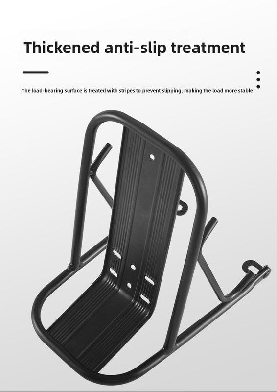 Universal Aluminium Bicycle Front Rack Carrier with Mounting Hose Clamps for MTB Fork Cargo Shelf Black