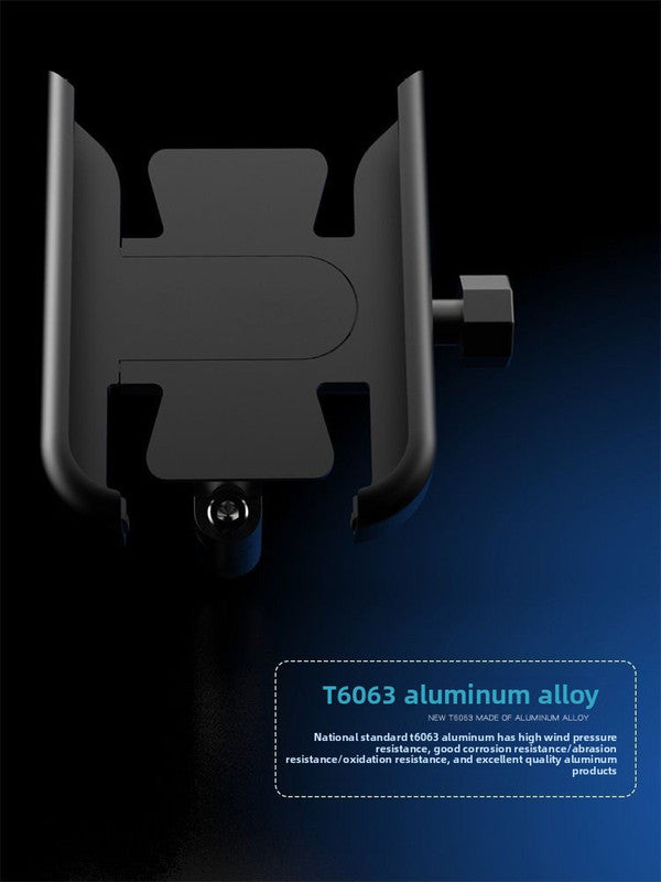 Universal Aluminium Motorcycle Phone Holder Rearview Mirror Mount 360 Rotation Anti-Shake M3 Metal for Motorbike Scooter Sliver