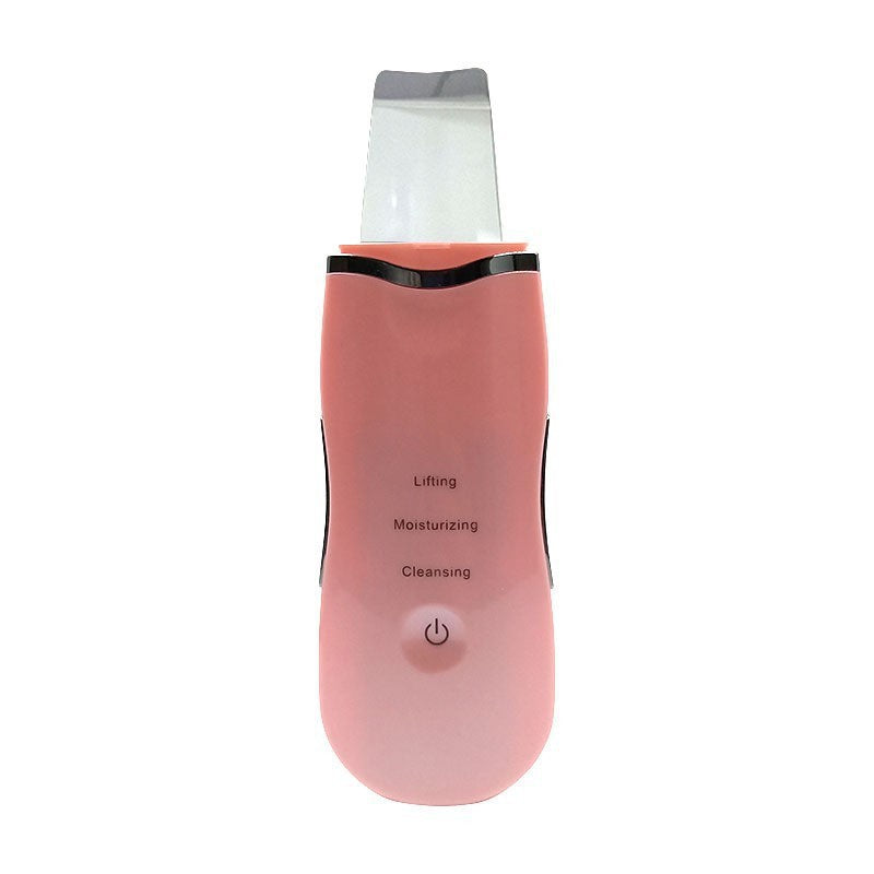 Ultrasonic Skin Scrubber Facial Spatula Blackhead Remover & Pore Cleaner with Ion EMS Lifting Mode Rechargeable Beauty Tool Pink