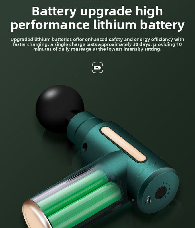 Mini Electric Massage Gun with LCD Display Portable Deep Tissue Percussion Muscle Relief Tool 6 Speeds Quiet Motor Type-C Charging Red