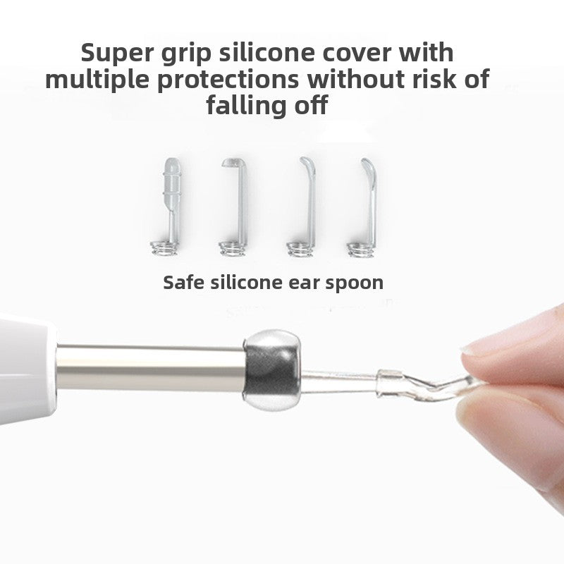 Smart Visual Ear Wax Removal Tool with HD Camera WiFi Wireless Otoscope Ear Cleaner 3.5mm Ultra Slim Lens for iPhone Android Black