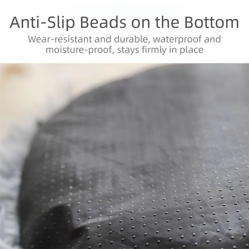 Green Cozy Donut Long Plush Cat & Dog Calming Bed(Diameter 50cm) - Double-Layer PP Cotton Filling Warming Pet Bed with Anti-Slip Base & Free Blanket