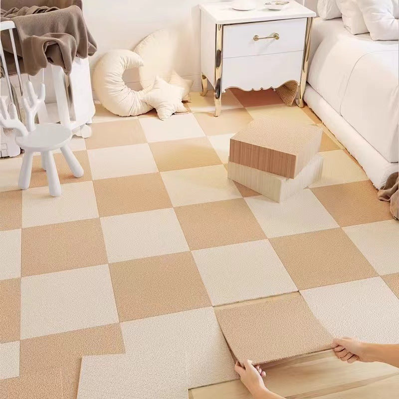 16 Pack Light Grey Durable & Soft Self-Adhesive Carpet Tiles(30x30cm) - Interlocking Non-Slip Square Floor Mat for Bedroom, Office & Living Room