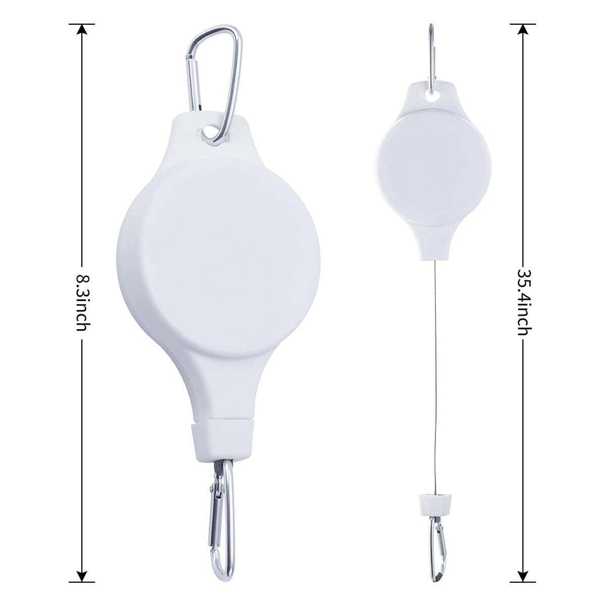 3PCS Black + 3PCS White Retractable Hanging Basket Pulley System & 6PCS Heavy Duty Stainless Steel S-Hooks Combo - Garden Plant Hanger(Max Load 5KG)