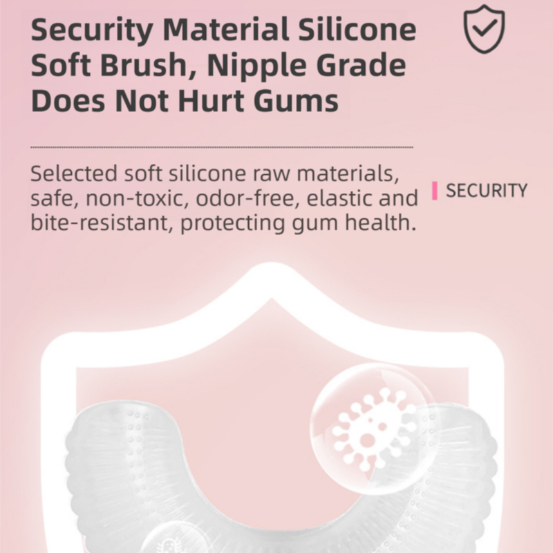 K18 Gray Raccoon 360° U-Shaped Electric Toothbrush Set for Children 7-14 Years Old - Silicone Soft Bristle Oral Cleaner with 6 Modes & 3 Medium Brush Heads
