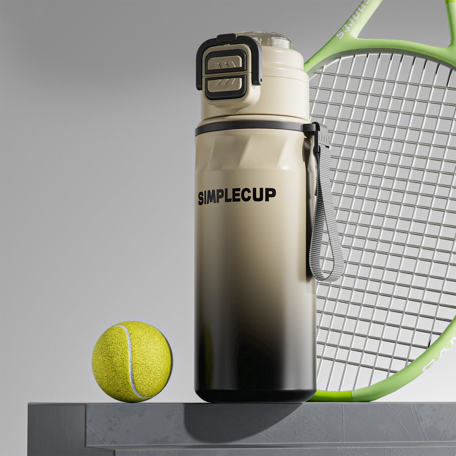 Gradient Coffee 670ml Large Capacity Sports Insulated Tumbler - 316 Stainless Steel Straw Water Bottle, Dual-Use Lid for Travel & Outdoors