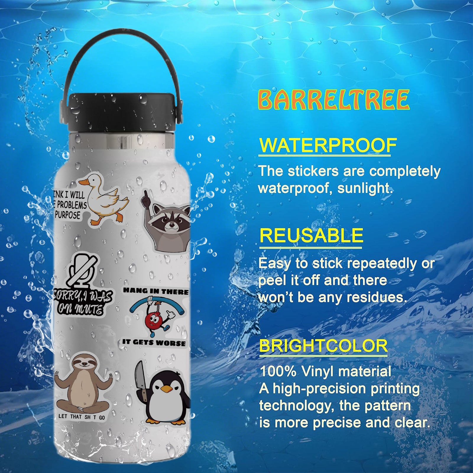 300 Pcs Prank Meme Graffiti Stickers Pack - Waterproof PVC Personalized Decals for Laptop, Luggage, Water Bottle DIY Decoration