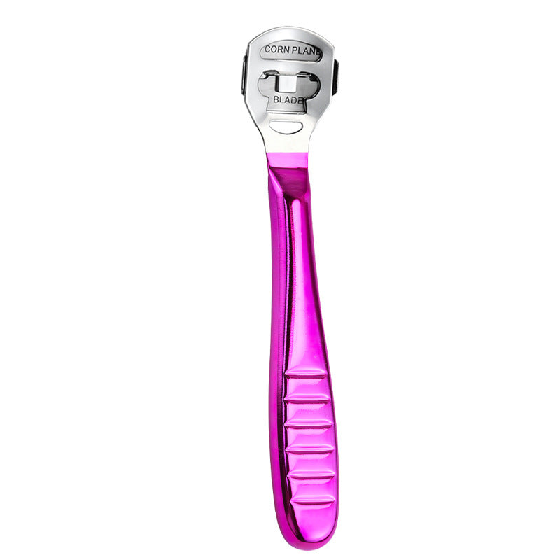 2-Pack Stainless Steel Foot Planer and Callus Remover - Professional Pedicure Tool for Dead Skin and Hard Calluses (Rose Red)