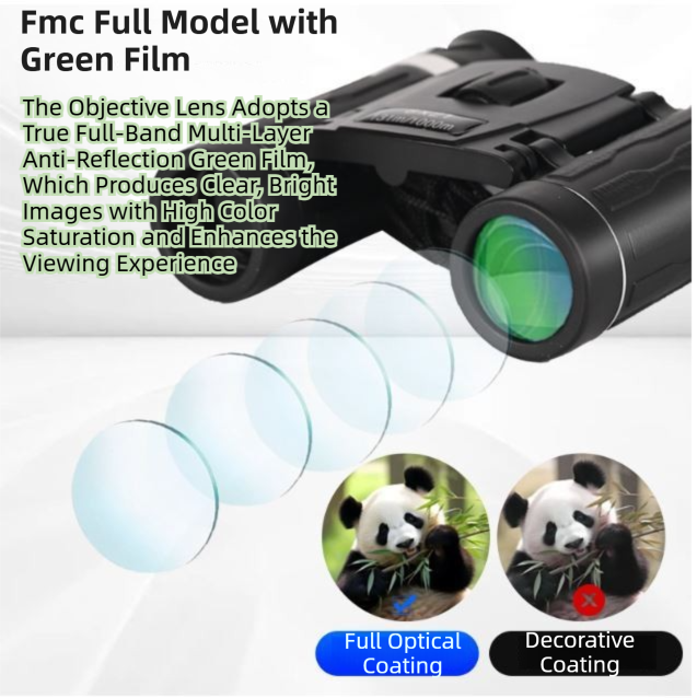500x25 High Power HD Binoculars - Portable Concert Telescope with Phone Photography Capability, FMC Coated Optics