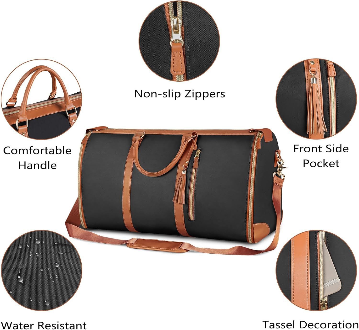 Rose-Red 56-75L Large Capacity Foldable Garment Duffel Bag with Shoe Pouch - PU Leather Convertible Suit Carrier, Anti-Wrinkle Travel & Weekender Bag