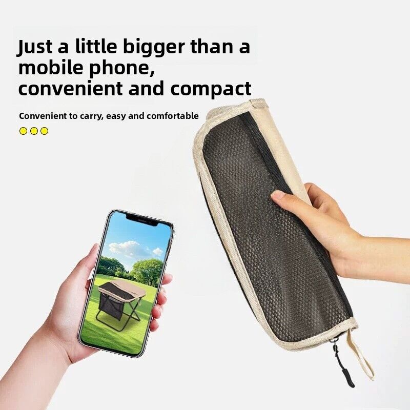 Black Foldable Compact Handbag With Stool - Ultralight Travel Seat with Storage Pockets for Fishing, Hiking & Outdoor Activities