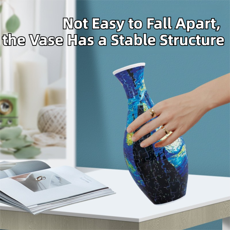 160 PCS Autumn 3D Puzzle Vase - DIY Interlocking Flower Vase Kit, Home Decorative and Toy Gift for Mom