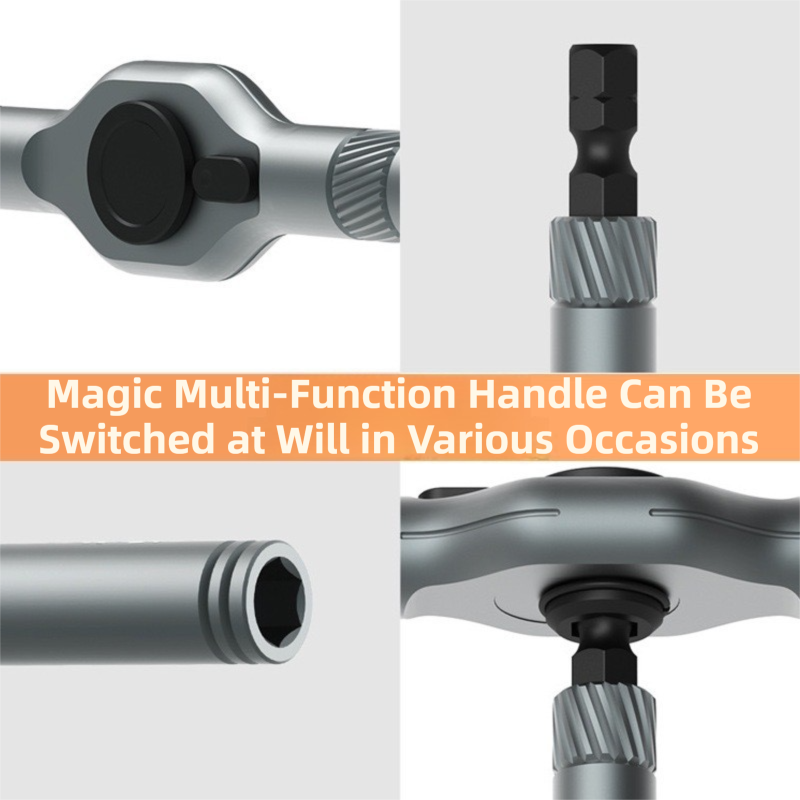 24-in-1 Ratchet Screwdriver Tool Set - Multifunctional S2 Steel Bit Combination Kit with Wrench Function for Home and Workshop Use