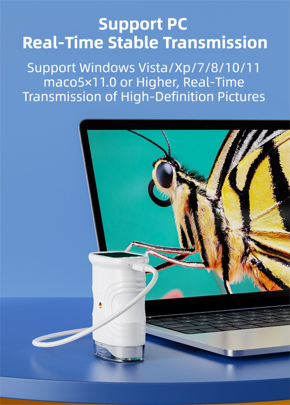 Purple Kids Handheld Digital Microscope - 2.4-inch HD Portable Magnifier with 1000x Magnification, 2MP Camera, and Built-in Storage & LED