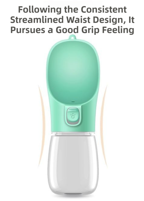 Green Portable Dog Water Bottle and Drink Feeder - 550ml Pet Travel Water Cup for Walking, Hiking & Outdoor Use (High-Temperature Resistant)