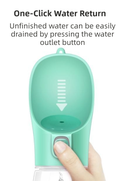 White Portable Dog Water Bottle and Drink Feeder - 550ml Pet Travel Water Cup for Walking, Hiking & Outdoor Use (High-Temperature Resistant)