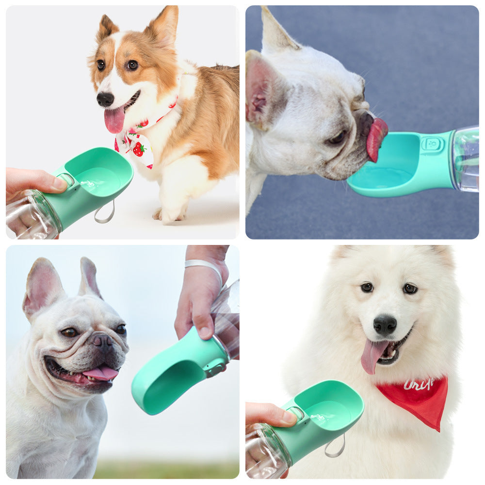 Pink Portable Dog Water Bottle and Drink Feeder - 550ml Pet Travel Water Cup for Walking, Hiking & Outdoor Use (High-Temperature Resistant)