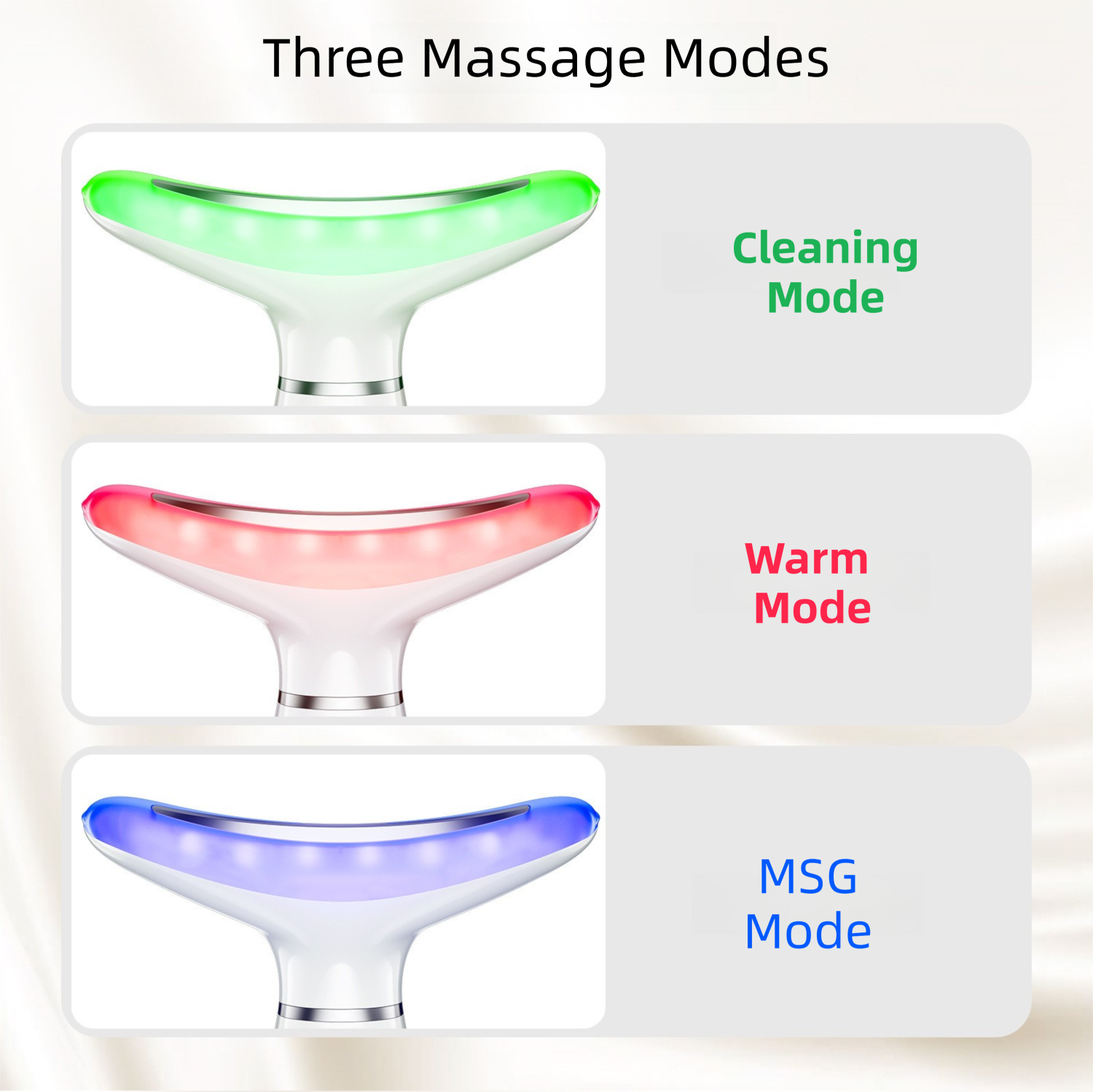 White Color Light Therapy Beauty Tool and Neck Massager - Essence Infusion Device for Lifting, Firming, Hydration & Skin Rejuvenation