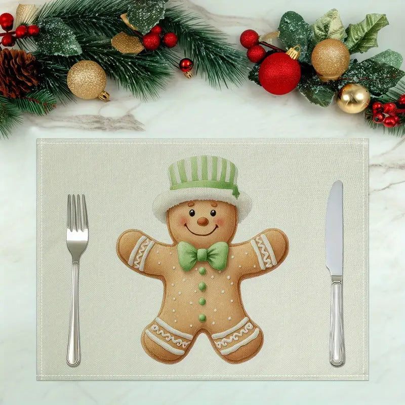 4-Pack Festive Printed Insulated Placemat for Australian Summer Holidays - Style 1 Seasonal Designs for Boxing Day and New Year Celebrations