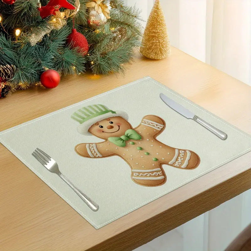 4-Pack Festive Printed Insulated Placemat for Australian Summer Holidays - Style 1 Seasonal Designs for Boxing Day and New Year Celebrations