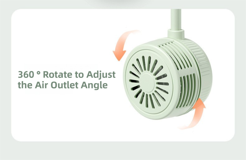 White Foldable Bladeless Neck Fan - Portable Turbine Fan with 3-Speed & 360° Flexible Silicone Hose for Travel, Office, and Outdoor Use