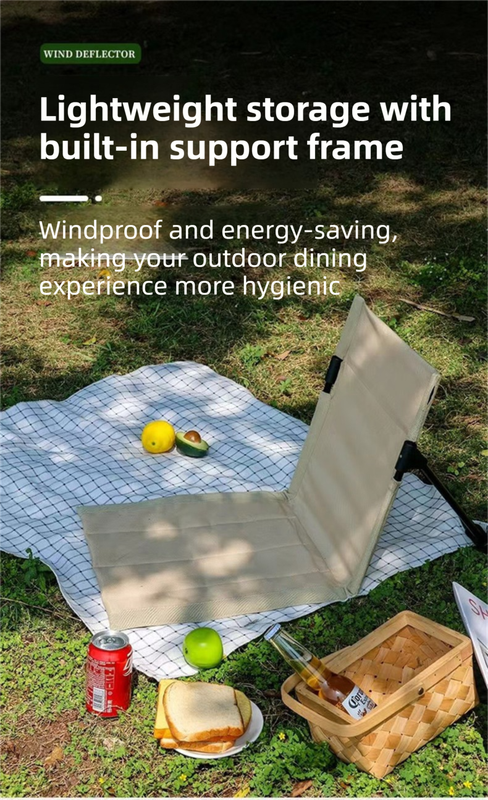 Beige Portable Folding Camping Chair with Backrest & Storage-Bag - Ultra-Light Aluminum Alloy Lawn Chair, Beach & Balcony Travel Seating