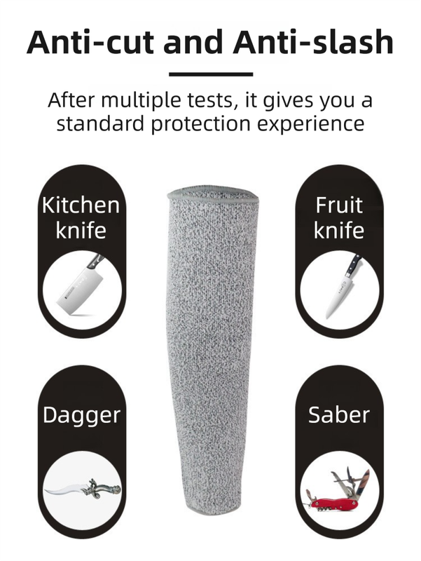 One-Pair 5 Level Cut-Resistant Arm Protection Sleeves(30CM) - Anti-Slash & Anti-Puncture Heavy Duty Safety Guard for Butchering & Construction