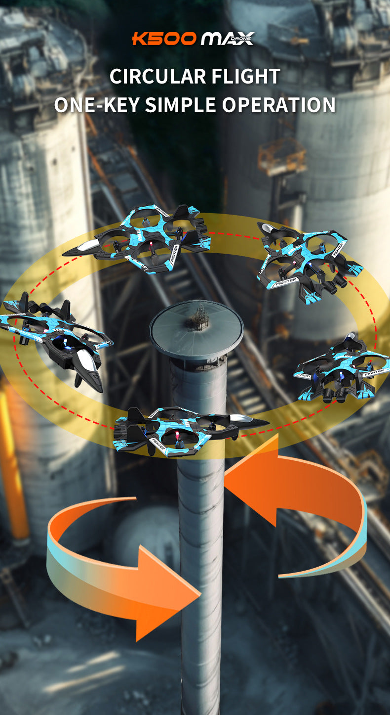 Camouflage Blue 2.4G Remote Control Stunt Fighter Drone - Manual Toss Launch, One-Key Operation for 360° Flip & Circular Flight, 3-Speed Adjustable Stable Quadcopter with Night Lights
