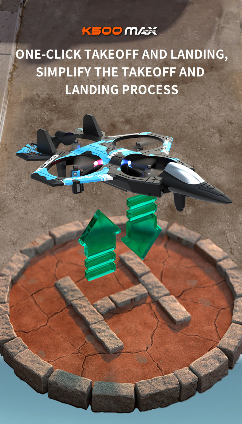 Camouflage Blue 2.4G Remote Control Stunt Fighter Drone - Manual Toss Launch, One-Key Operation for 360° Flip & Circular Flight, 3-Speed Adjustable Stable Quadcopter with Night Lights