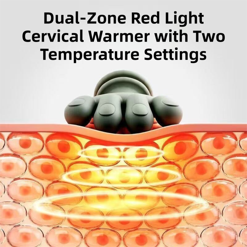 Compact 4D Bionic 10-Fingers Shoulder & Neck Massager - EMS Micro-current & Vibration Neck Reliever with 2-Level Red Light Heat