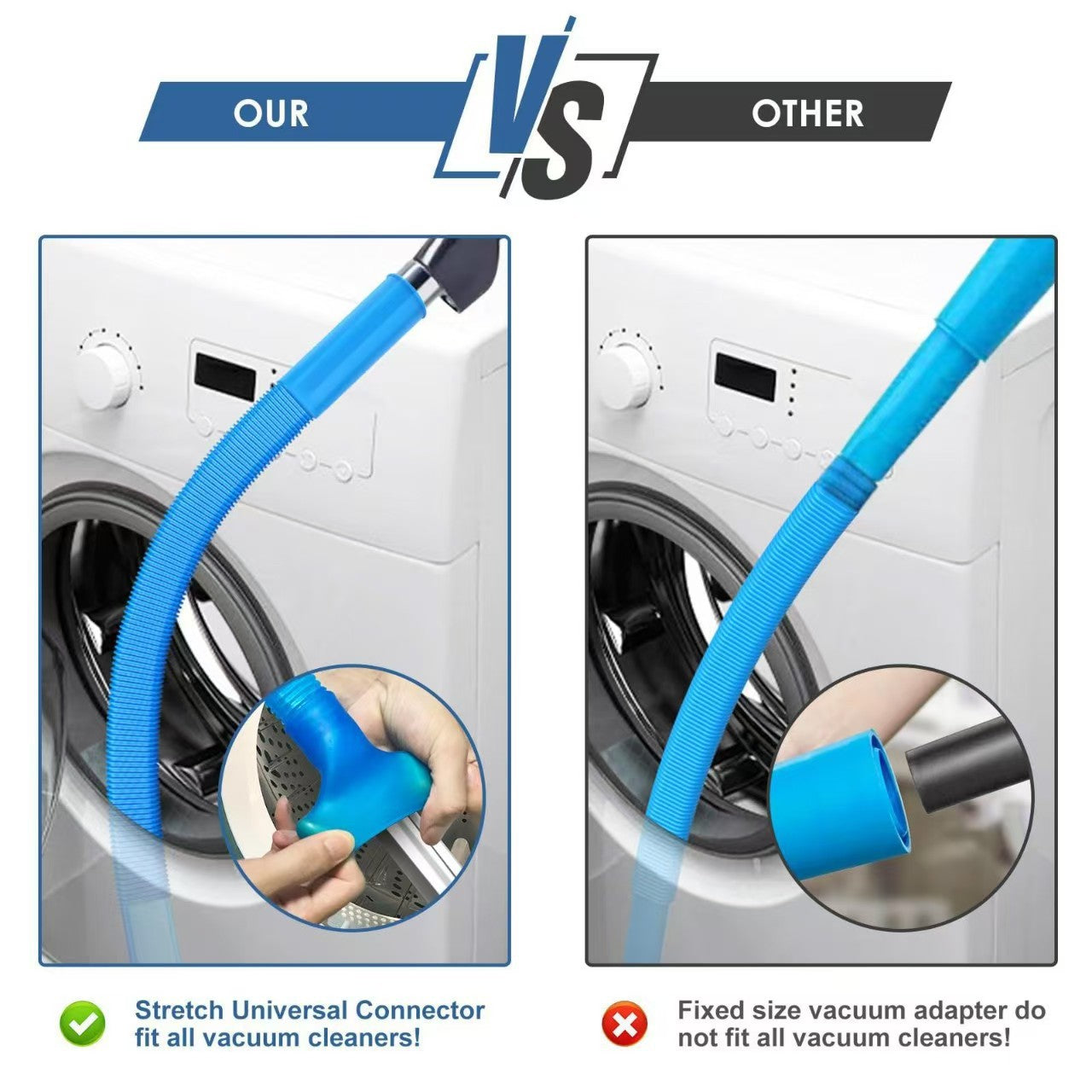 Sealegend Dryer Vent & Washing Machine Deep Cleaner Kit - 8M Flexible Vacuum Hose Attachment & Lint Brush