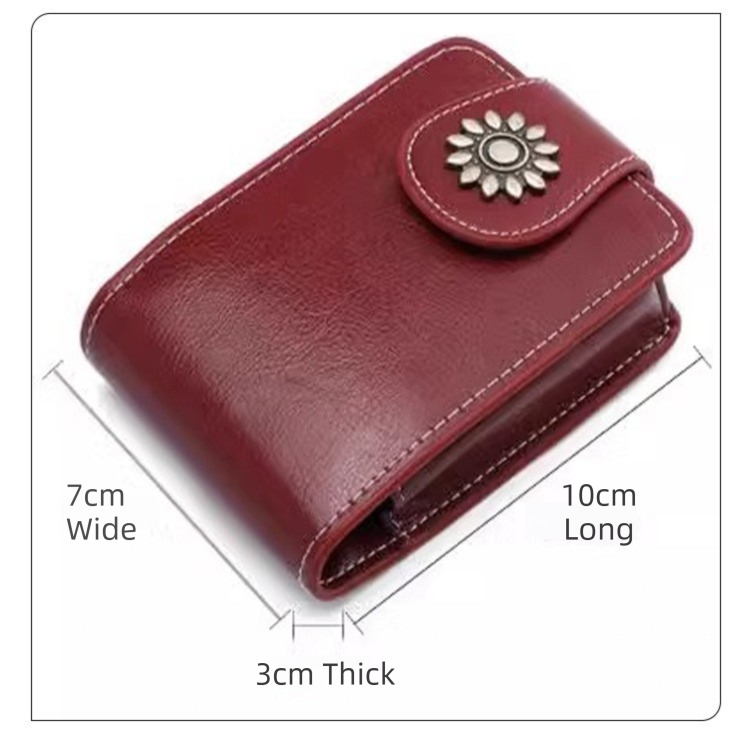 Brown Sleek Compact PU Leather Flap-Top Lip Gloss Organizer with Built-in Mirror