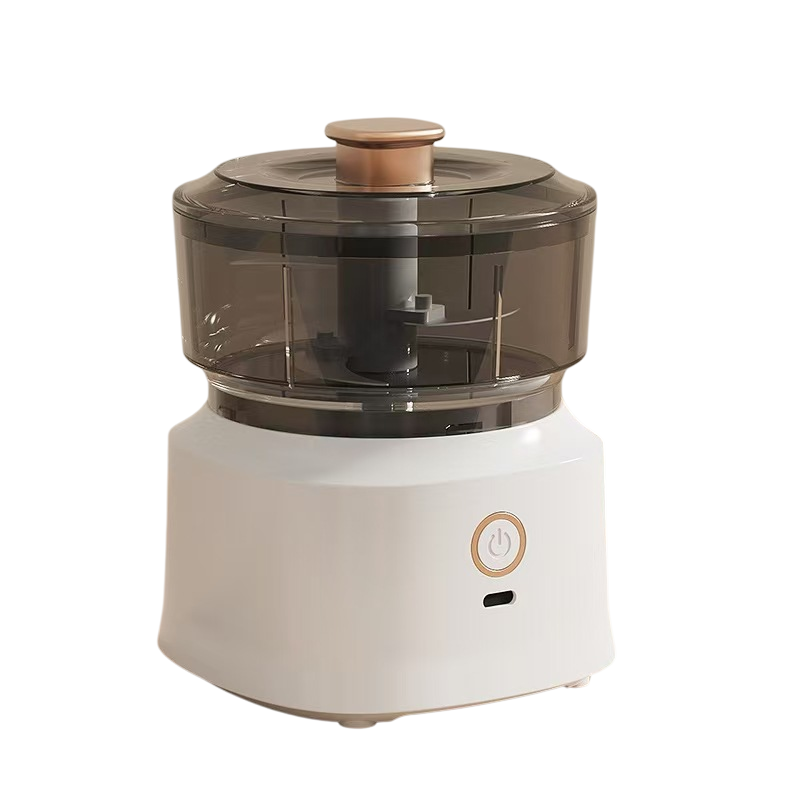 White Wireless Electric Kitchen Grinder - Portable 150ml Baby Food Maker with 3 Stainless Steel Blades, USB Charging