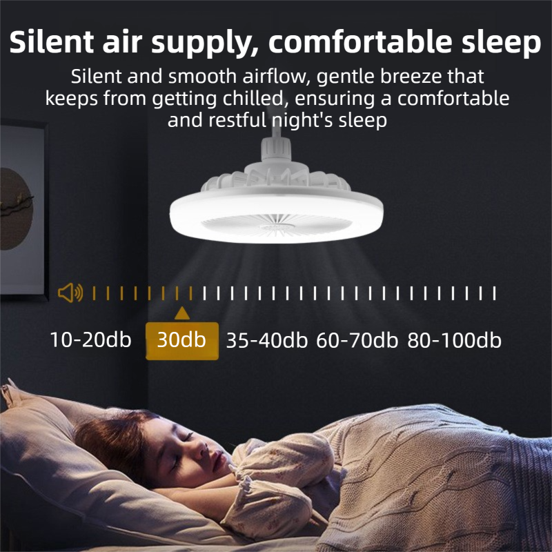 White Quiet Remote LED Ceiling Fan Light with Aromatherapy Slot and Removable E27 Base Socket - Timer & Dimmable & 3-Speed & 3-Color Temperature Adjustable