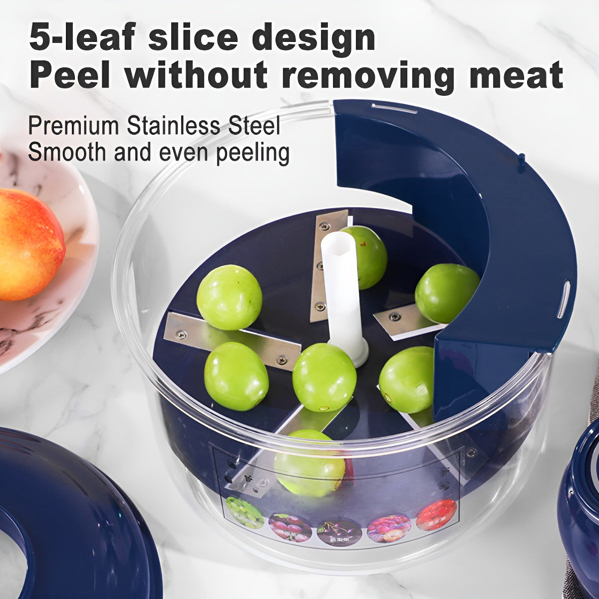 Blue Automatic Grape Peeler Machine - High-Efficiency & Mess-Free, Electric Fruit Skin Remover for Home Fruit-Lover & Commercial Tea Shops