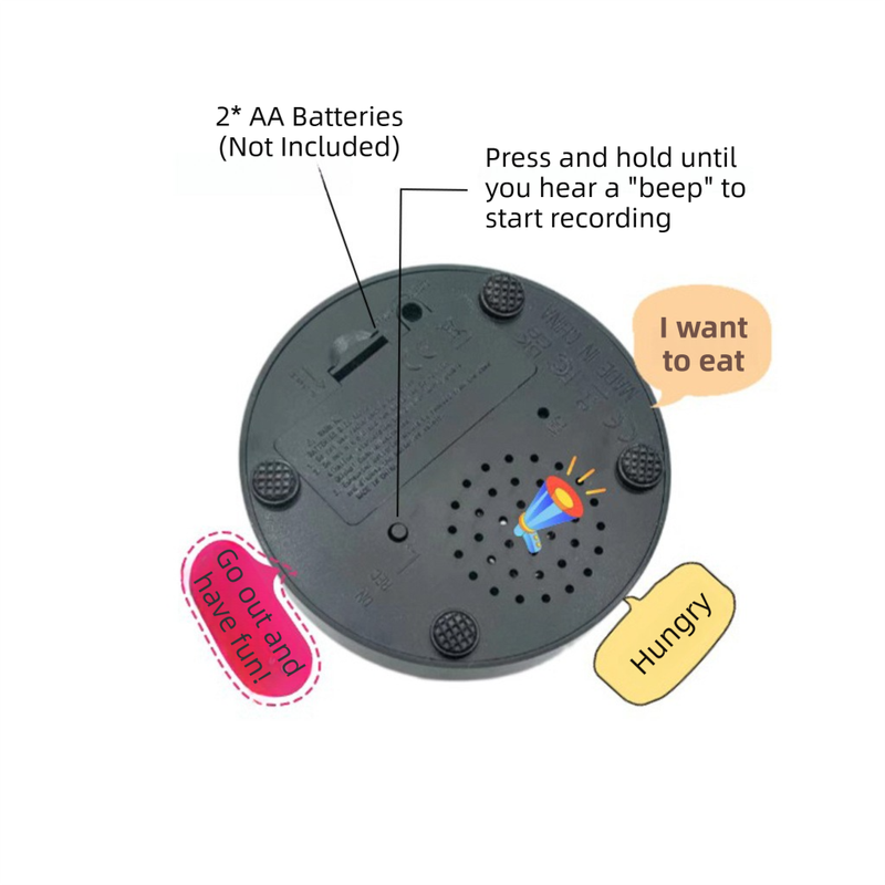 4-Pack Durable Dog-Talking Buttons & Recordable Voice Boxes - Interactive Vibrant Colors Speech Training Toy