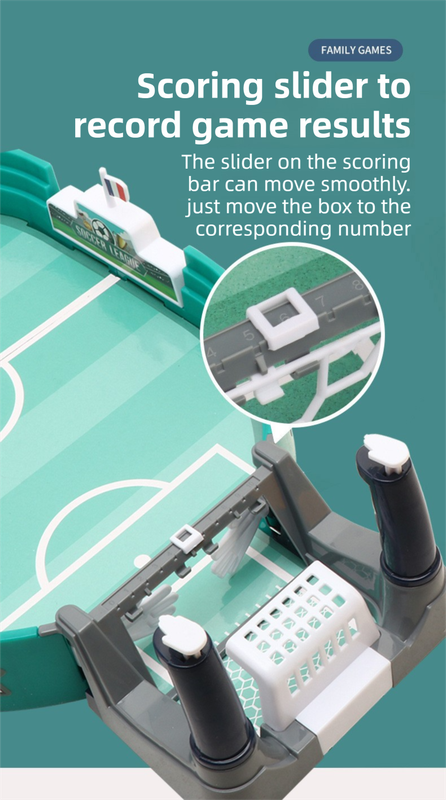 2-Player Large Interactive Tabletop Football Battle Toy for Kids & Adults with 6 Mini Soccer Balls(42x21x9CM) - No Battery Required