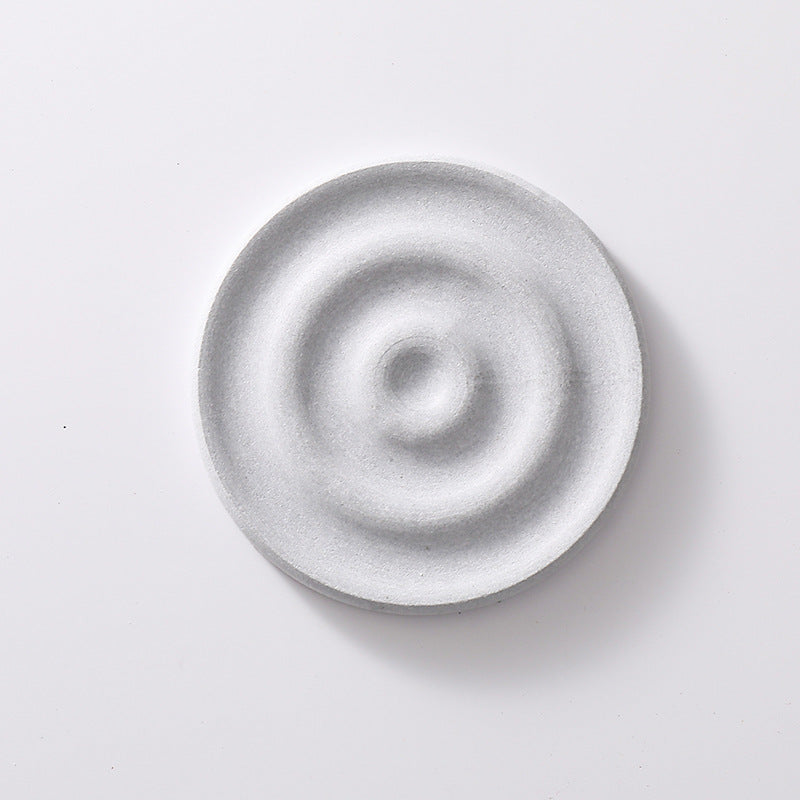 6-Pack Grey Instant Dry Diatomite Round Coaster Tray(10x10CM) - Ultra-Absorbent Bathroom Sink Caddy & Cup Mat