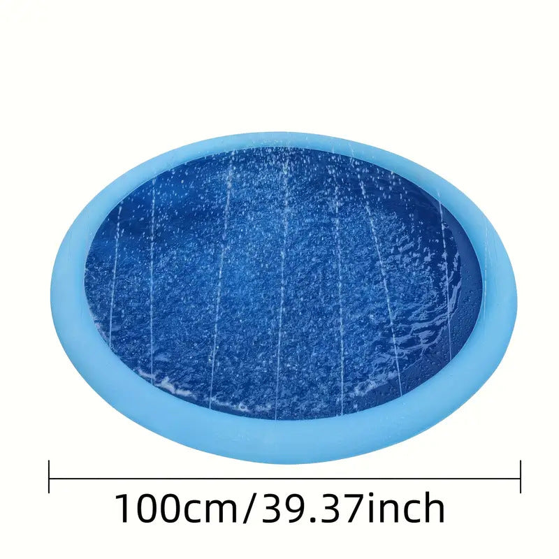 Portable Outdoor 1M Thickened Splash Pad for Pets & Kids - Summer Cooling Fountain for Backyard & Garden