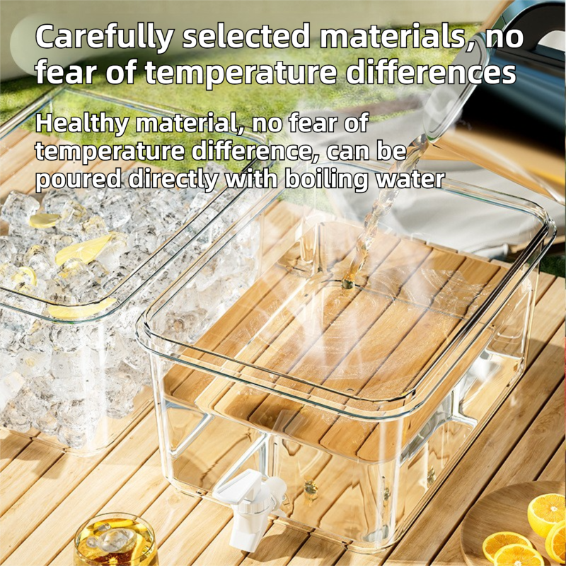 3L Compact Fridge-Ready Cold Drink Dispenser with Spigot, Timer and Infuser Filter - Food-Grade PP & Heat Resistant Fruit Tea Tank