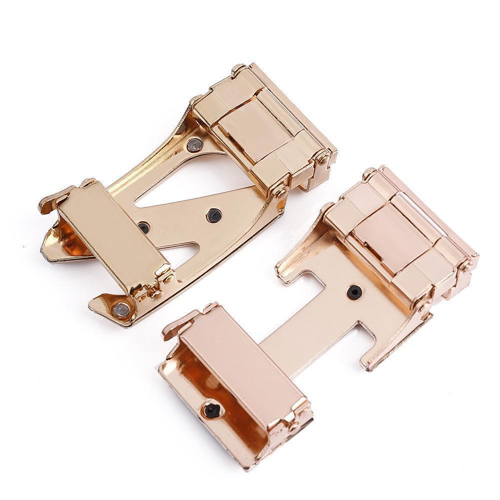 Men's Fashionable I Style Gold Automatic Buckle Sleek Business Suit Belt - Adjustable No-Hole Waistband (3.5cm Width & 120cm Length)