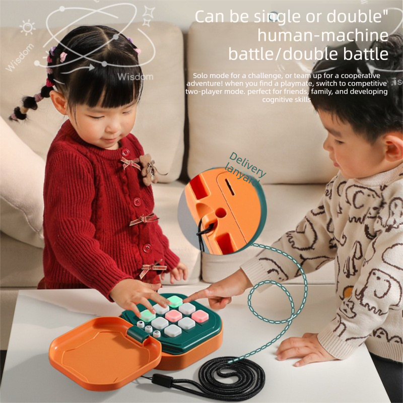 2 Pack Orange AI Tic-Tac-Toe Handheld Game Electronic Logic Training Machine with 9 Game Modes and Light-up Buttons for Kids Age 3+ Australian Home Travel