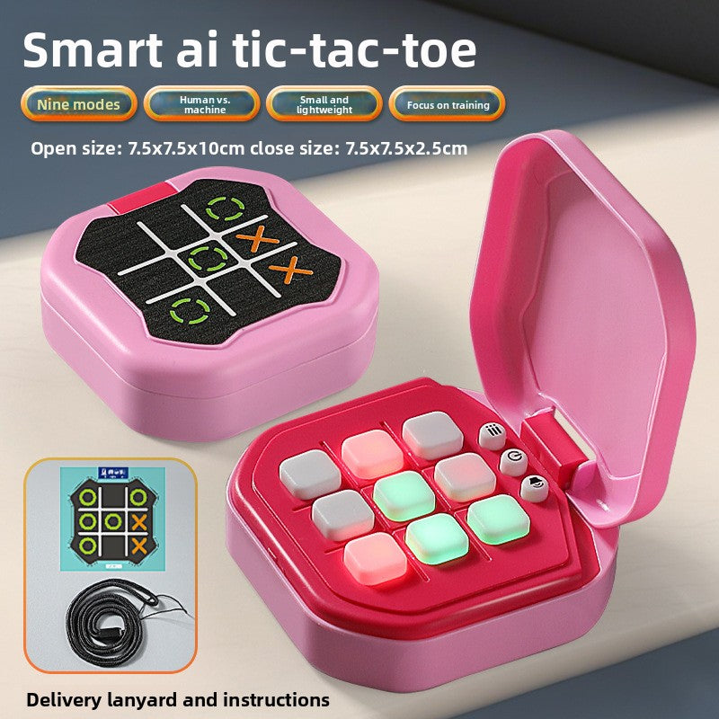 2 Pack Pink AI Tic-Tac-Toe Handheld Game Electronic Logic Training Machine with 9 Game Modes and Light-up Buttons for Kids Age 3+ Australian Home Travel