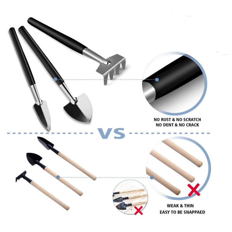 Black 13 Piece Succulent Gardening Tool Set with 50x50cm Repotting Mat and Storage Bag for Indoor Miniature Plant Care Home Gardening Gift Australia