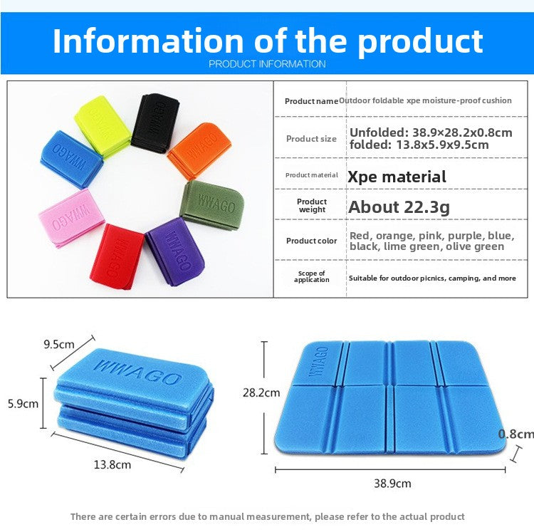 5 Pack Blue Portable Folding Foam Seat Pads Waterproof Damp Proof Mats for Park Camping Beach Hiking Australian Outdoor Activities