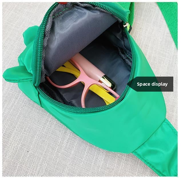 Red Kids Cartoon Dinosaur Chest Bag Cute Lightweight Nylon Crossbody Shoulder Pack for Toddlers Outings and Travel New Arrival Gift