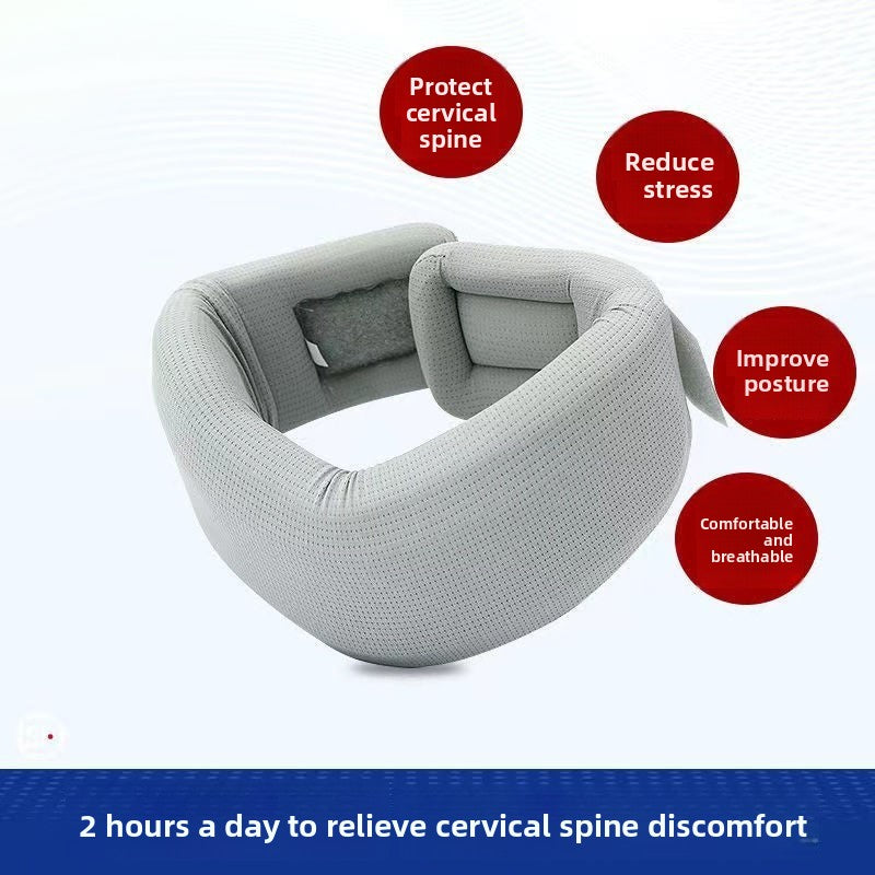 360° Neck Support Collar with Cooling Mesh Fabric – Posture Corrector for Forward Head & Neck Pain Relief, Includes Washable Cover (Free Replacement Cover Included)