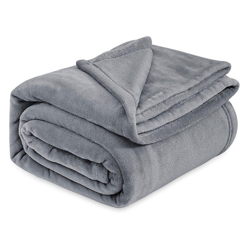Grey Ultra-Soft Coral Fleece Blanket – Lightweight Summer Throw for Office Naps, Air Conditioning, and Cozy Home Use(50*70cm)