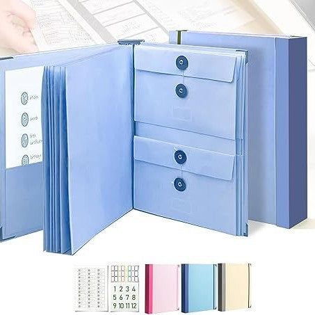 Khaki Important Document Organizer Folder with 10 Manila Envelopes and Acid-Free Paper for Home Office Estate Planning and Aussie Travel